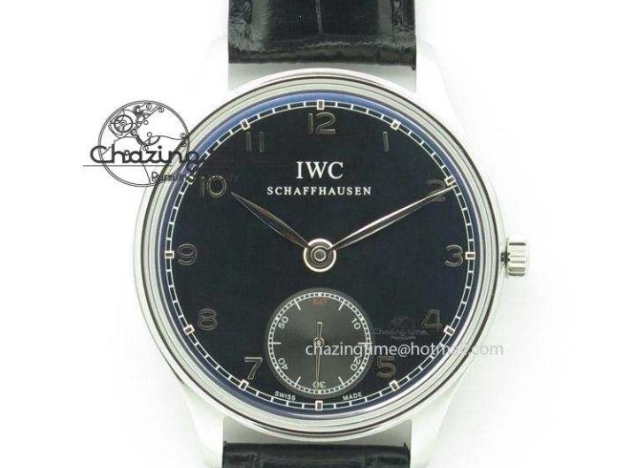 MIROTIME 0112 TimelessDesign Portuguese IW358304 ZF 1:1 Best Edition SS Blue Dial on Leather Strap A 7078